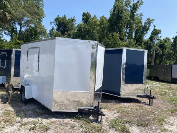 Photo 7x12 Enclosed Cargo Concession Trailer wFinished Interior  Electric $7,499