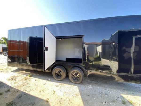 Photo 8.5x24 Car Hauler Trailer wFinished Int, Electric, Escape Door $16,999