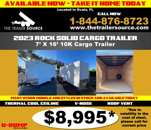 Photo cargo trailers - 7 x 1610K GVW  in stock now $8,995
