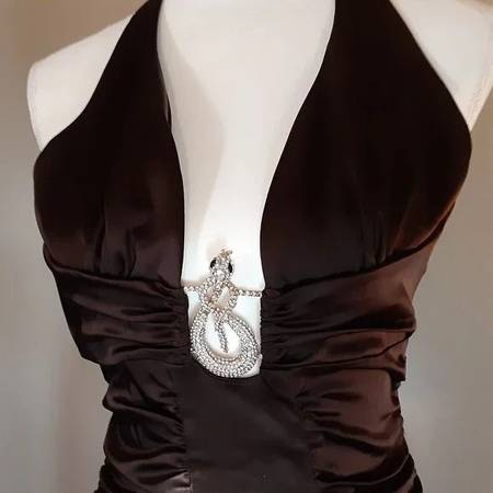 New With Tags Snake Deep V Plunge Dress $150