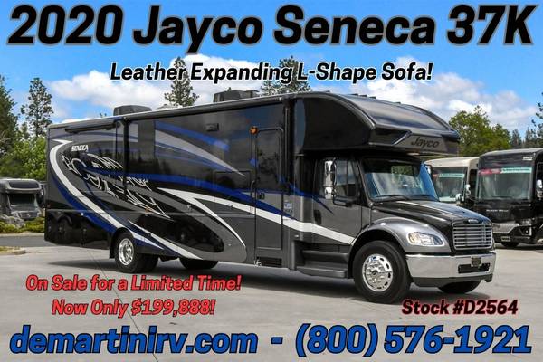 Photo 2020 Jayco Seneca 37K Double Slide-Out Class Super C Diesel Motorhome $199,888