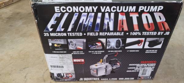 Photo Vacuum Pump JB Industries Eliminator 6 cfm HVAC $375