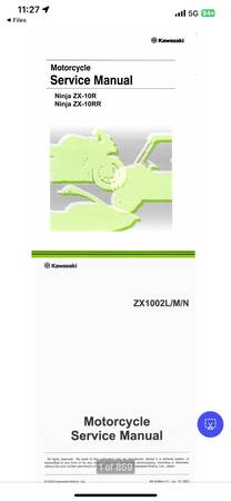 Photo ZX10R and RR service repair manual 800 pages Gen 6 $100