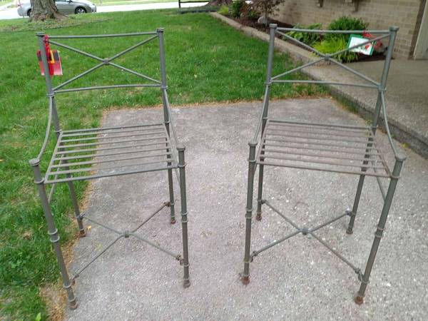 Pair Tall Metal Pier One Imports Chairs Silver $40