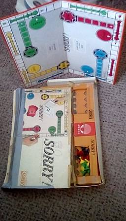 Photo Parker Brothers SORRY Slide Pursuit Game Vintage 1964 Classic Game Co $7