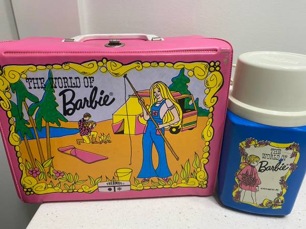 Photo Vintage (19721973) WORLD OF BARBIE Vinyl Lunch Box  Thermos $25
