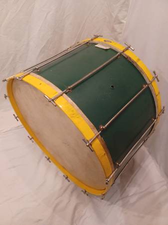 Photo 1930s Conn Bass Drum Green Bay City Band former owner $200
