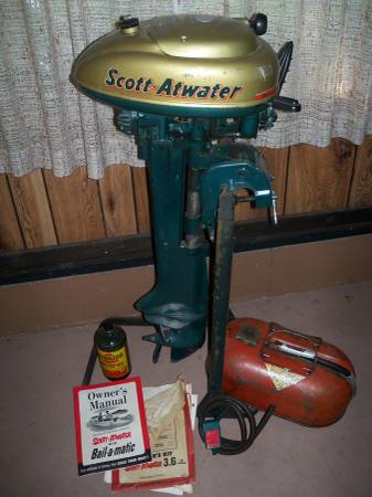 3.6 Scott Atwater outboard motor $200