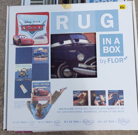 Photo FLOR Rug in a Box Disney Cars Area Rug Carpet Tiles $35