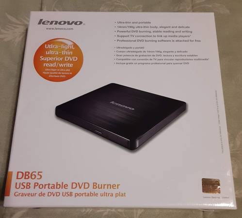 Photo Lenovo Slim DVD Burner DB65 (Brand New in Sealed Box) $25