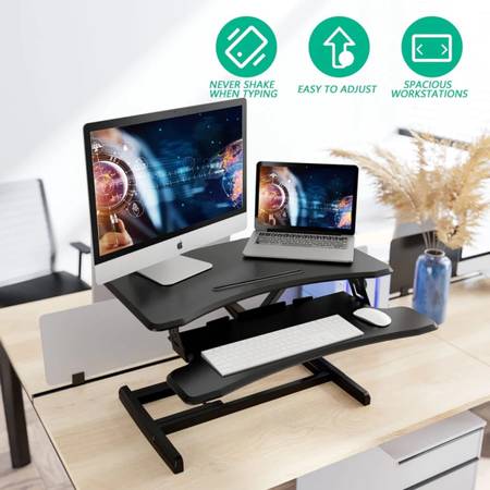 Photo New 30 Standing Desk Converter Stand up Desk Riser - Sit Stand Desk Adjustable $80