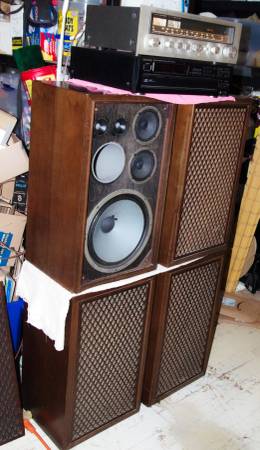 Photo Sansui SP-200 3-Way 5 Speaker SET OF FOUR Audiophile PhoneNumFixed $550