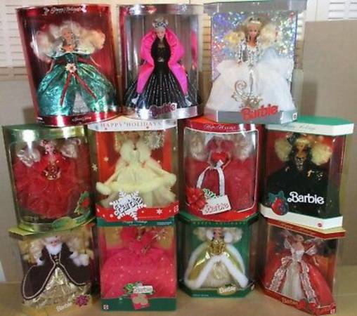 Photo 1988 to 1998 Holiday Barbies $400