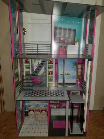 Barbie 3 story Doll House with Elevator $30
