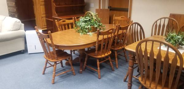 Photo Tell City Chair Co. Andover Maple Dining Table  6 Chairs - Like New $999