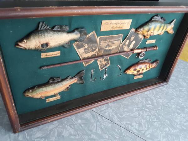 Vintage Fly Fishing Framed Picture Decor $30