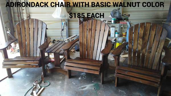 Photo swings, adirondack chairs, picnic tables