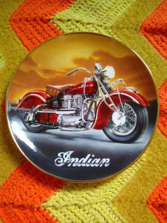 Photo Indian Motorcycle Collector Plate Set $175