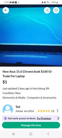 Just bout a chromebook but I need a lap top bought for $260 $180