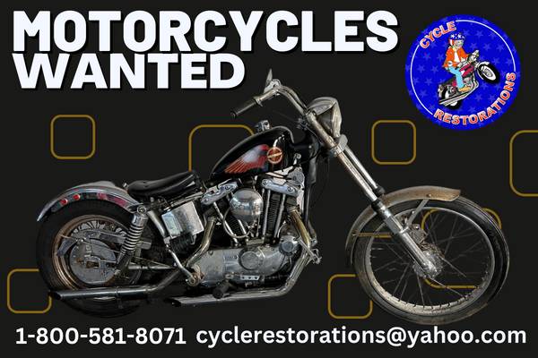 Photo MOTORCYCLES WANTED BEFORE 1990  CALL 1-800-581-8071