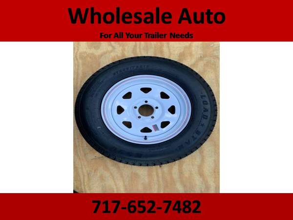 Photo New 20575-D15 Trailer RV 6 Ply Tire  White Spoke 5 Lug Wagon Wheel $100