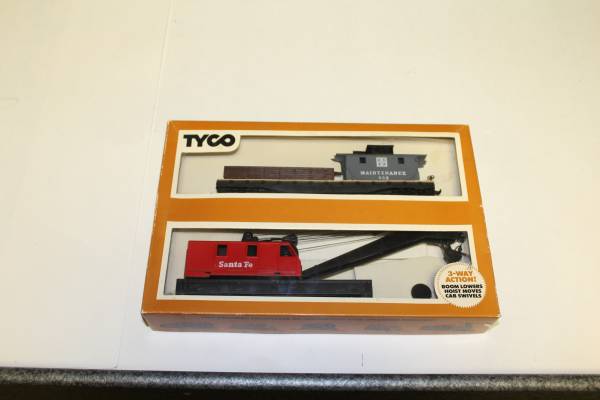 Tyco HO Operating Crane Car w Boom Tender $9