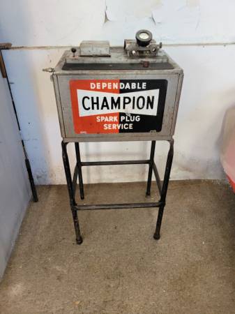 Photo Vintage 1950s Chion Spark Plug Cleaner Tester Station Stand Auto G $375
