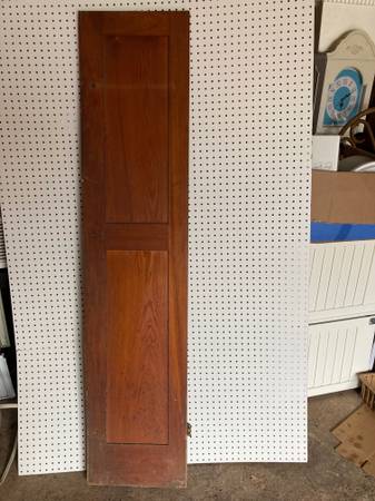 Photo Antique 2 Panel Solid Wood Door. 16 X 72. Very Nice. $40