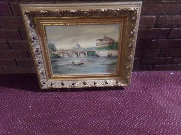 Beautiful Vintage River Boat Painting By Martini $125