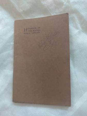 Photo The Boston Public Library Handbook (1922) $25