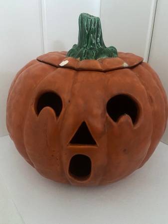 Photo Vintage Halloween Pumpkin Jack On Lantern Candle holder ceramic $5