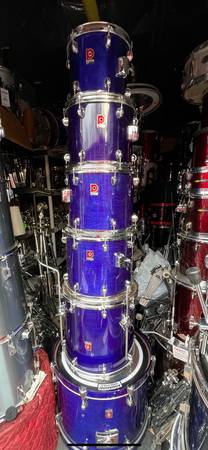 Photo drum set drums premier 7pc stands pedal zildjian cymbals dw paiste ocp $1,399