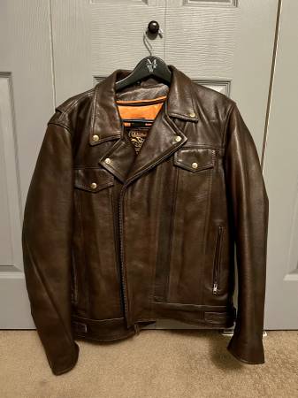 Photo Brown Retro Milwaukee Motorcycle Leather Jacket (Like-New) $100