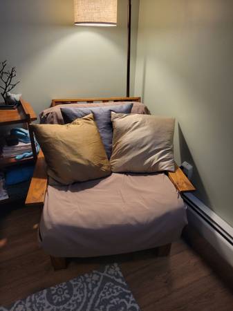 Photo Wood Futon Chair- Slim Twin Bed $125