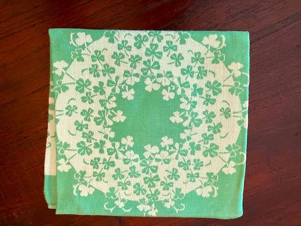 12 Irish Linen Shamrock napkins $40