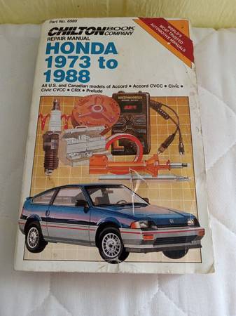 Photo 1973 to 1988 Honda Accord, Civic and Prelude Repair Manual $15