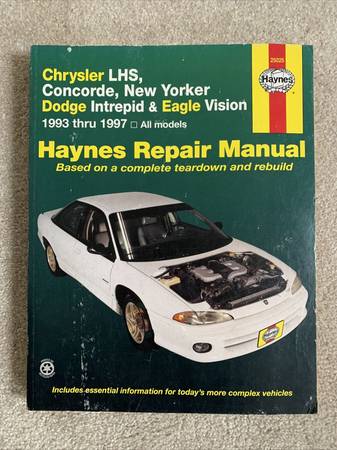 1993 thru 1997 LHS, Concorde, New Yorker, Intrepid Repair Manual $15
