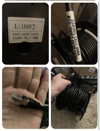 Photo 3 X 100 ft CAT6 CAT 6 OD 7 mm WIRE 23-AWG $100