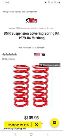 Photo BMR springs shocks 79-93 mustang $70