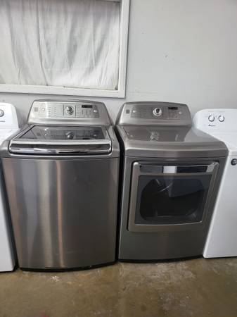 Photo KENMORE ELITE SET STEAM WASHER END ELECTRIC DRYER STAINLEES STEEL LIKE $750