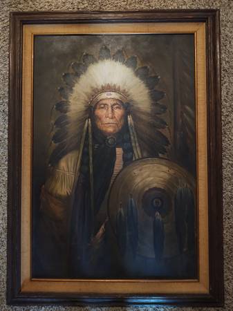Photo Kenneth Su Original Oil Indian Chief $400