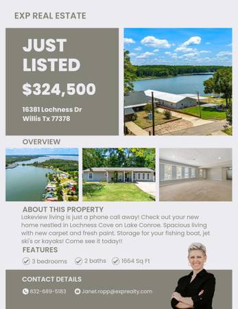 Lakeview home for sale on Lake Conroe $324,500