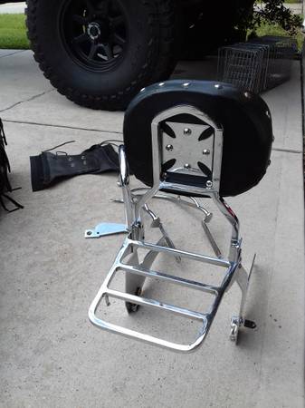Photo Motorcycle backrest with luggage rack and accessories for sale $80
