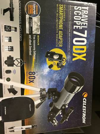 Photo NEW Travel Scope 70DX telescope w bluetooth remote and software. $99 $99