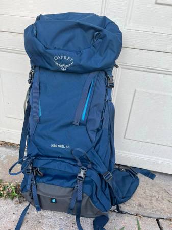 Photo NWT - Osprey Kestrel 48-Liter Backpack Overnight Pack Atlas Blue, LXL $180