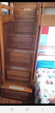 Photo Rooms to go twin over twin bunk beds with staircase drawers mattress i $675