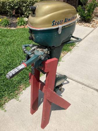 Photo Vintage 1954 Scott Atwater 7.5 HP Bail-a-Matic Outboard Boat Motor $380