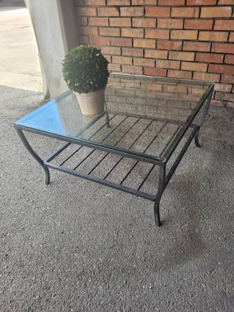 West Elm Outdoor 31 Glass Coffee Table $70