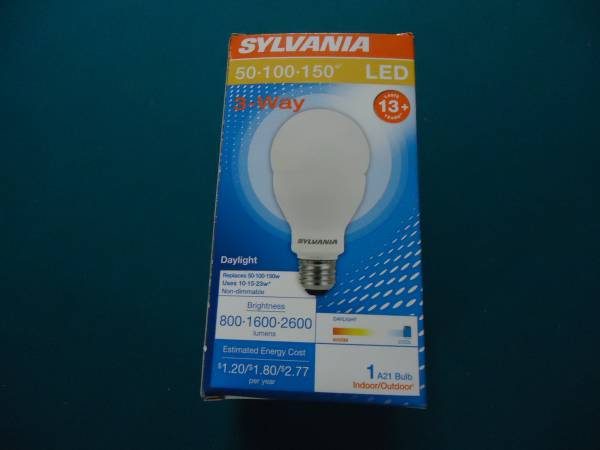 Photo Sylvania Daylight 3-Way L Led Bulbs  New  $4