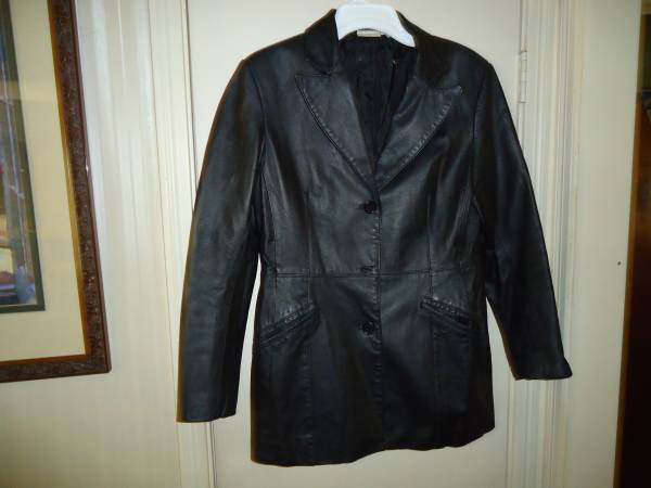Photo Womans Leather Black Jacket for Work or Play  $30
